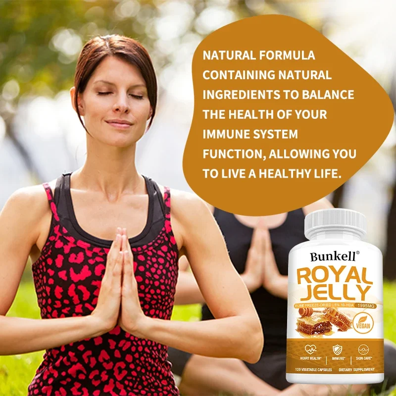 Royal Jelly Capsules Nourishes skin helps cardiovascular health energy immunity antioxidant support
