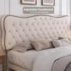 King Size Bed Frame,Upholstered Platform with Adjustable Headboard, Easy Assembly, No Box Spring Needed 5