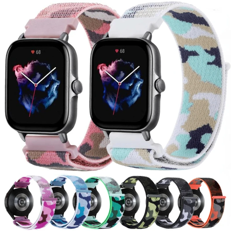 Cinturino In Nylon Da 20Mm 22Mm Per Amazfit Gts 4/3 Mini/Gtr 4 3 Pro/Bip Huawei Watch 4/3/Gt2 3 Pro Cinturino Mimetico Cinturino Samsung Watch 5 4