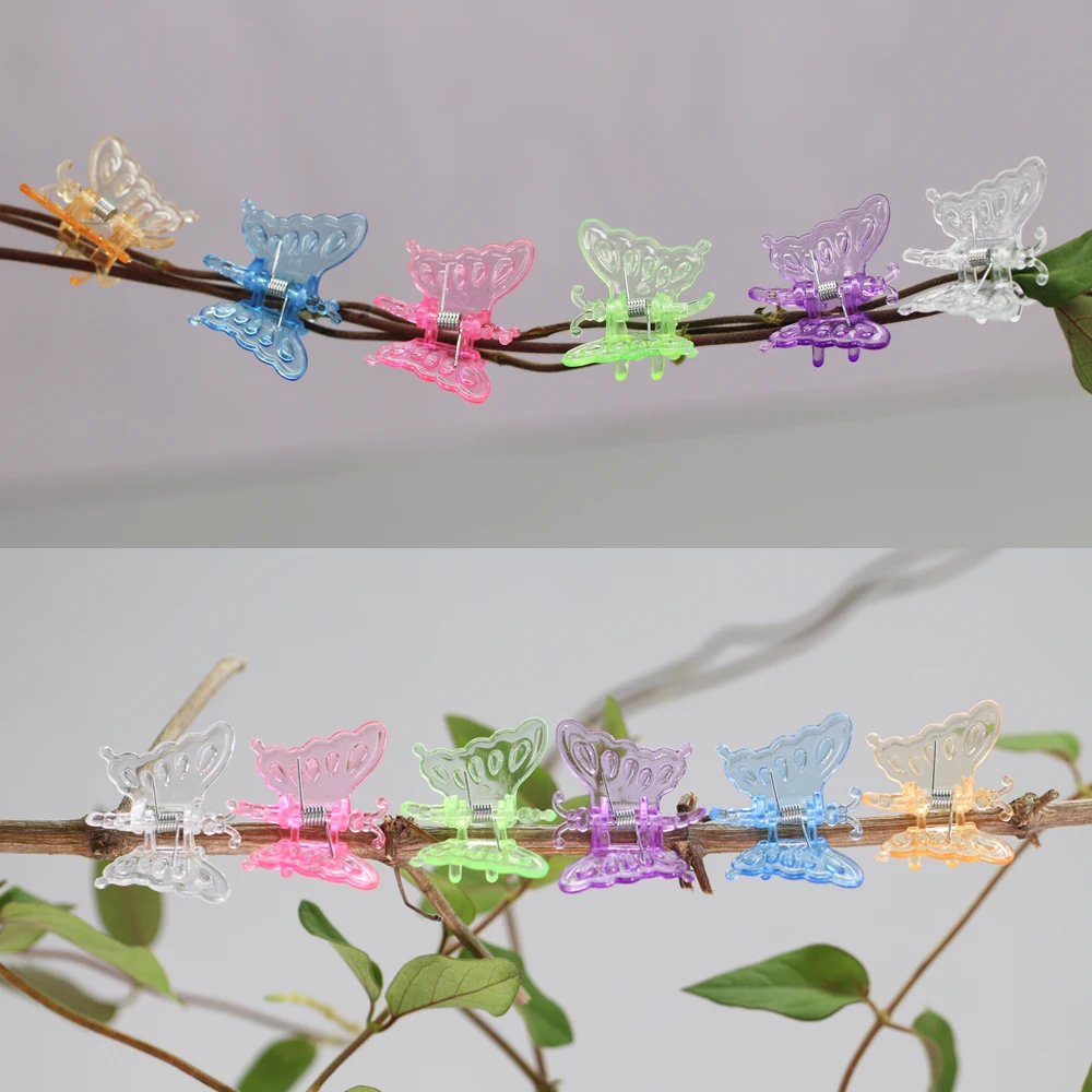 Plant Clips 30PCS Colorful Orchid Clips Butterfly Clamps for Support Plants Vine Climbing Fixed Plastic Ornamental Clips Garden Accessories