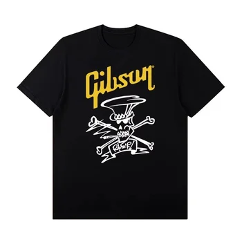 2026 Summer New Slash Collection Gibson Les Paul Stylish and Casual High-quality Graphic Printed Oversize Short-sleeved T-shirt