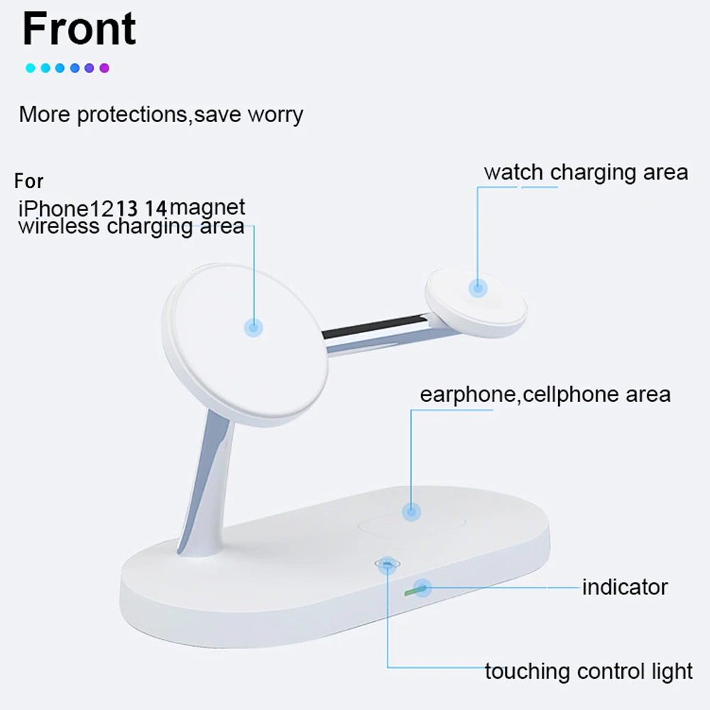 3 in 1 Magnetic Wireless Charger For iPhone 16 15 14 13 12 Fast Charging Station for Apple Watch 10 9 8 7 6 5 4 Airpods 2 3 Pro SHOP