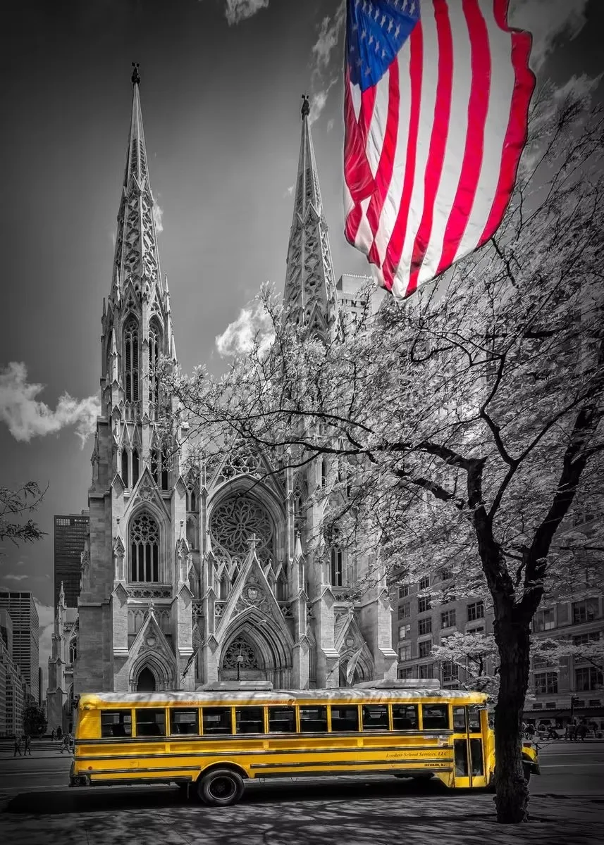 Yellow and Red Urban Telephone Box Canvas Print - Modern City Landscape Wall Art
