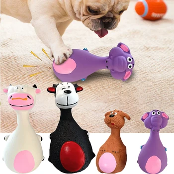 Dogs Durable Chew Toy Cartoon Sound-Producing Toy Indestructible Aggressive Chewing Toy Squeaky Football Toy Training Dental Toy 3