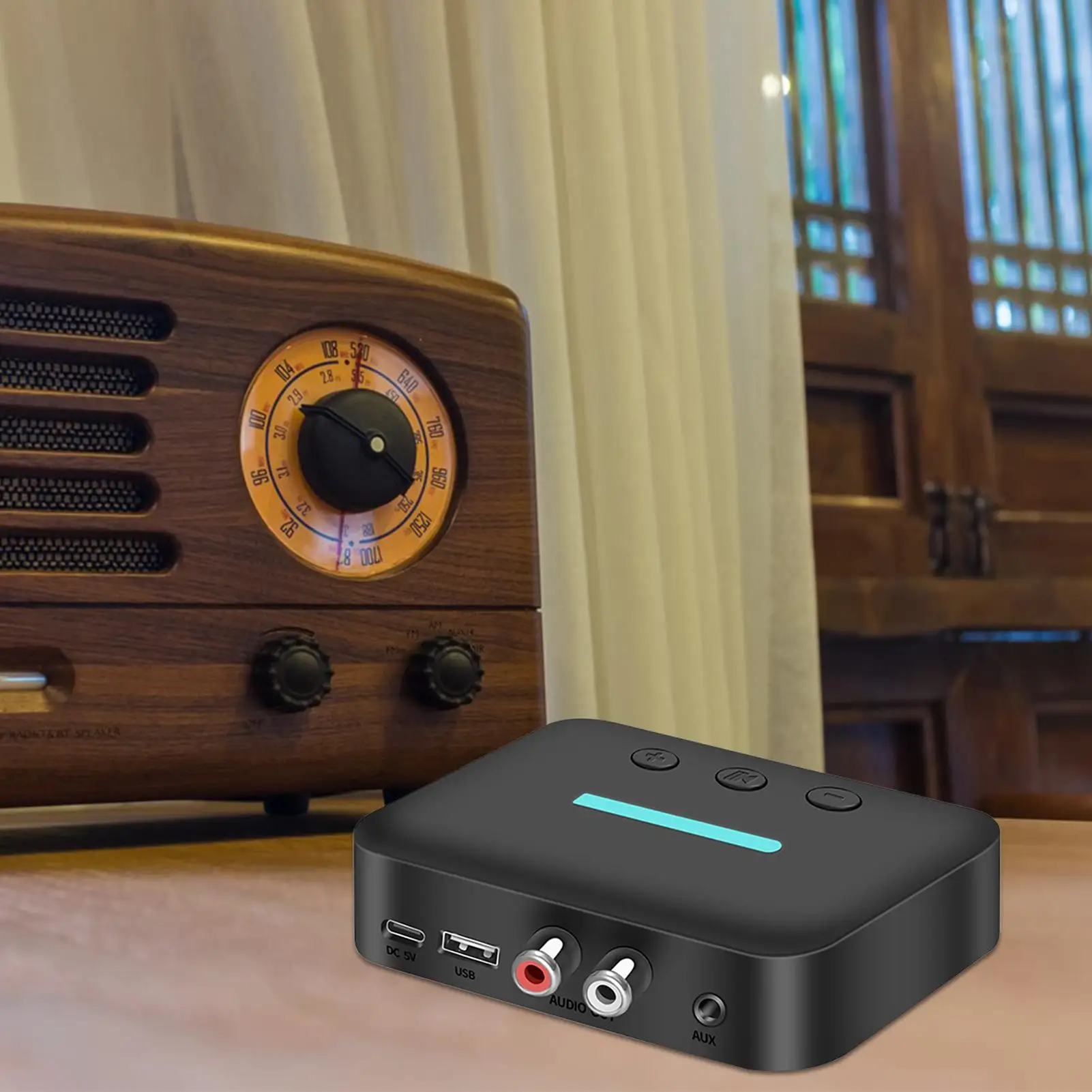 Car Wireless Adapter Noise Reduction Receiver Plug-and-Play Audio Receiver Car For Music Truck Dash SUV Stereo Upgrade Driving