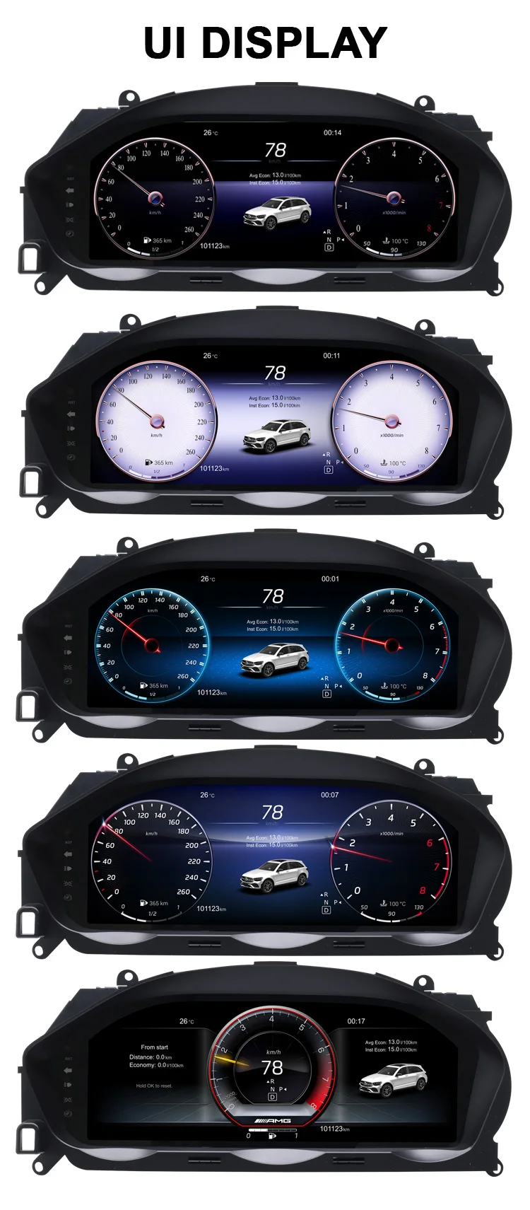 Digital Instrument Cluster For Mercedes-Benz C-Class W204 NTG4.5 2011–2014 Speed