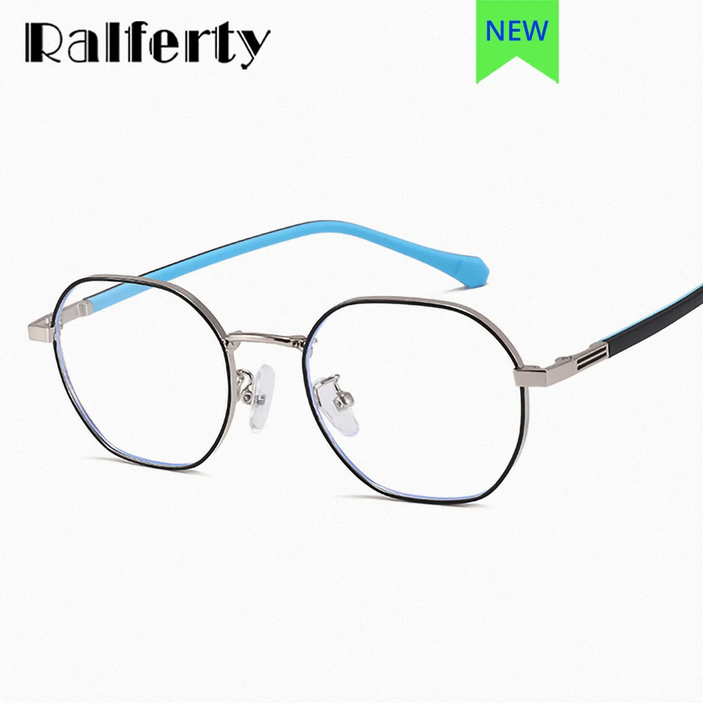 Ralferty Kids Eyeglasses Frame Child Anti Blue Light Zero Optical Frame Metal Myopia Prescription Glasses Eyewear