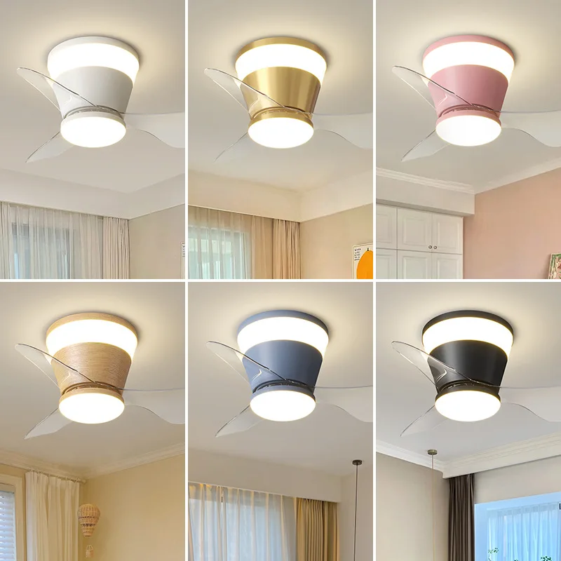 

New Mini Ultra-thin Ceiling Fan Light Balcony Hallway Porch Changing Room Narrow Space Variable Frequency Ceiling Fan Light