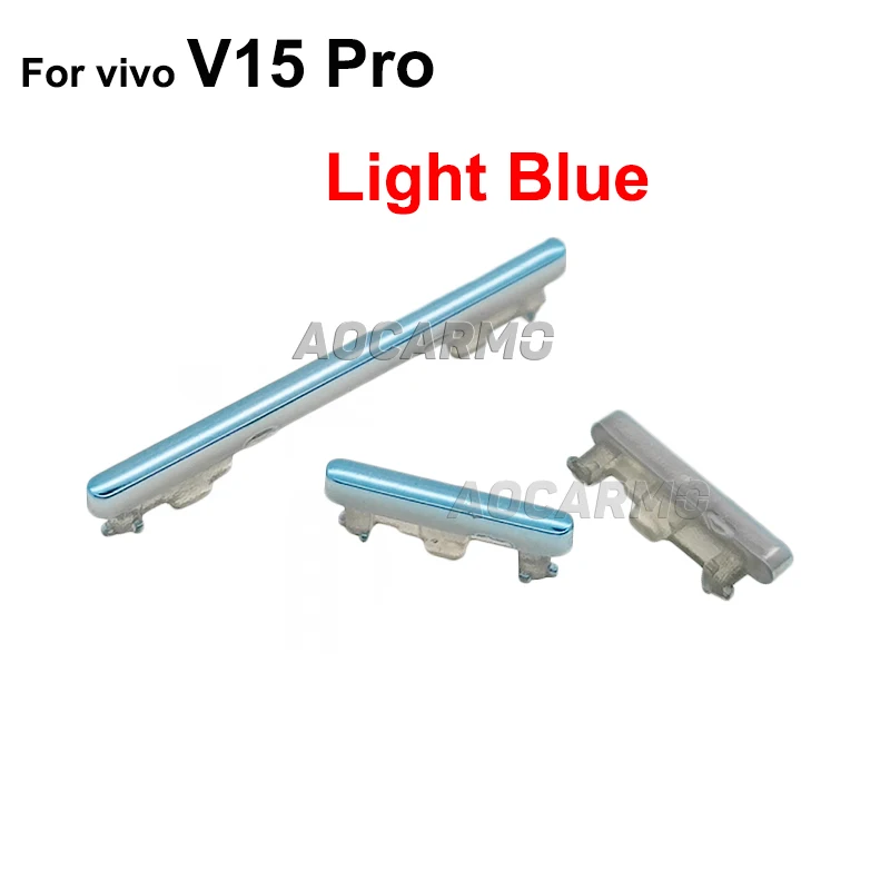 Aocarmo For Vivo V15 V15Pro 전원 켜기/끄기 볼륨 버튼 측면 키 교체 부품
