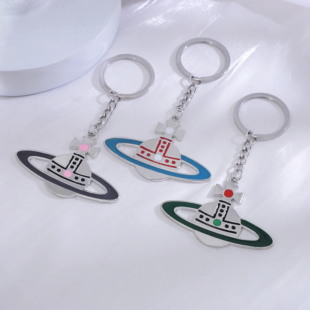 

New Queen Pendant Saturn Keychain Car Backpack Simple Personality Unisex Accessories Keychain Jewelry Gift