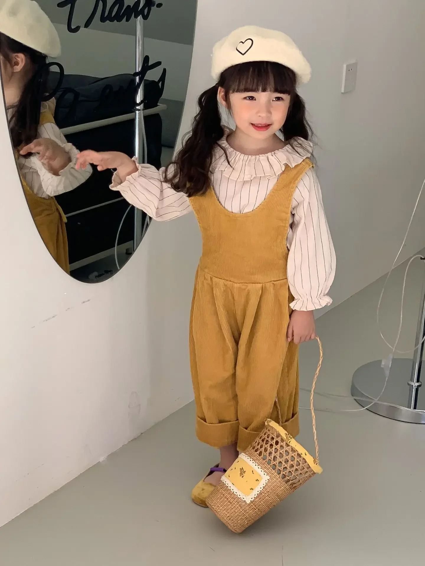 

Autumn New Girl Baby Corduroy Overalls Boy Children Ribbed Loose Sleeveless Suspenders Jumpsuit Kid Cotton Pants Infant Trousers