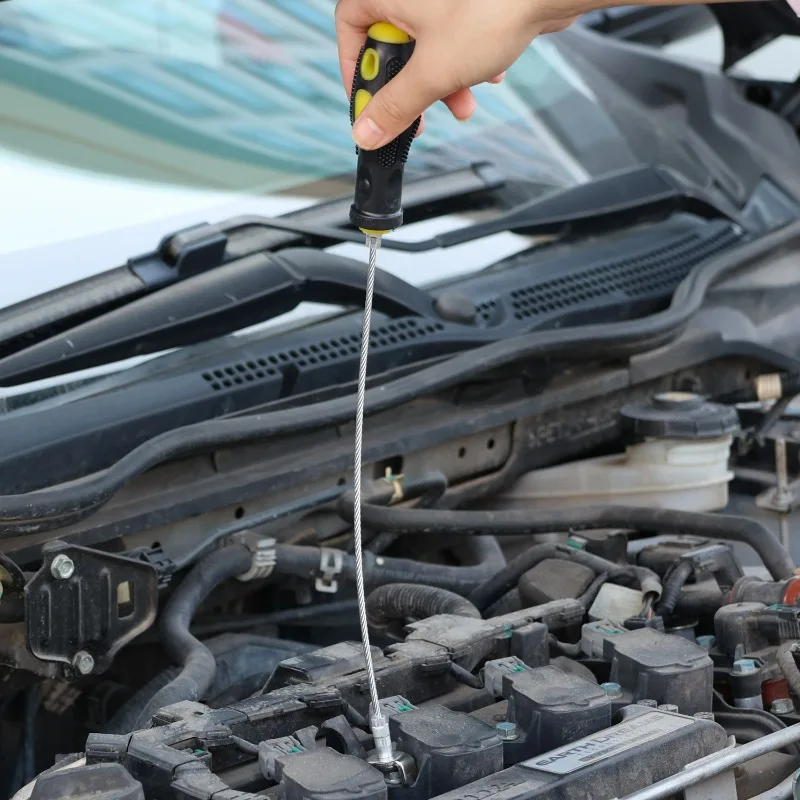 Oil Drain Plug Removal Tool Magnetic Oil Plug Remover Wrench Anti Scald Auto Car Oil Drain Wrench Automobile Repair Maintenance