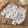 2025 Summer New Children Home Clothes Set Boys Girls Long-sleeved Pajamas Thin Section Kids clothing Baby Clohtes 6