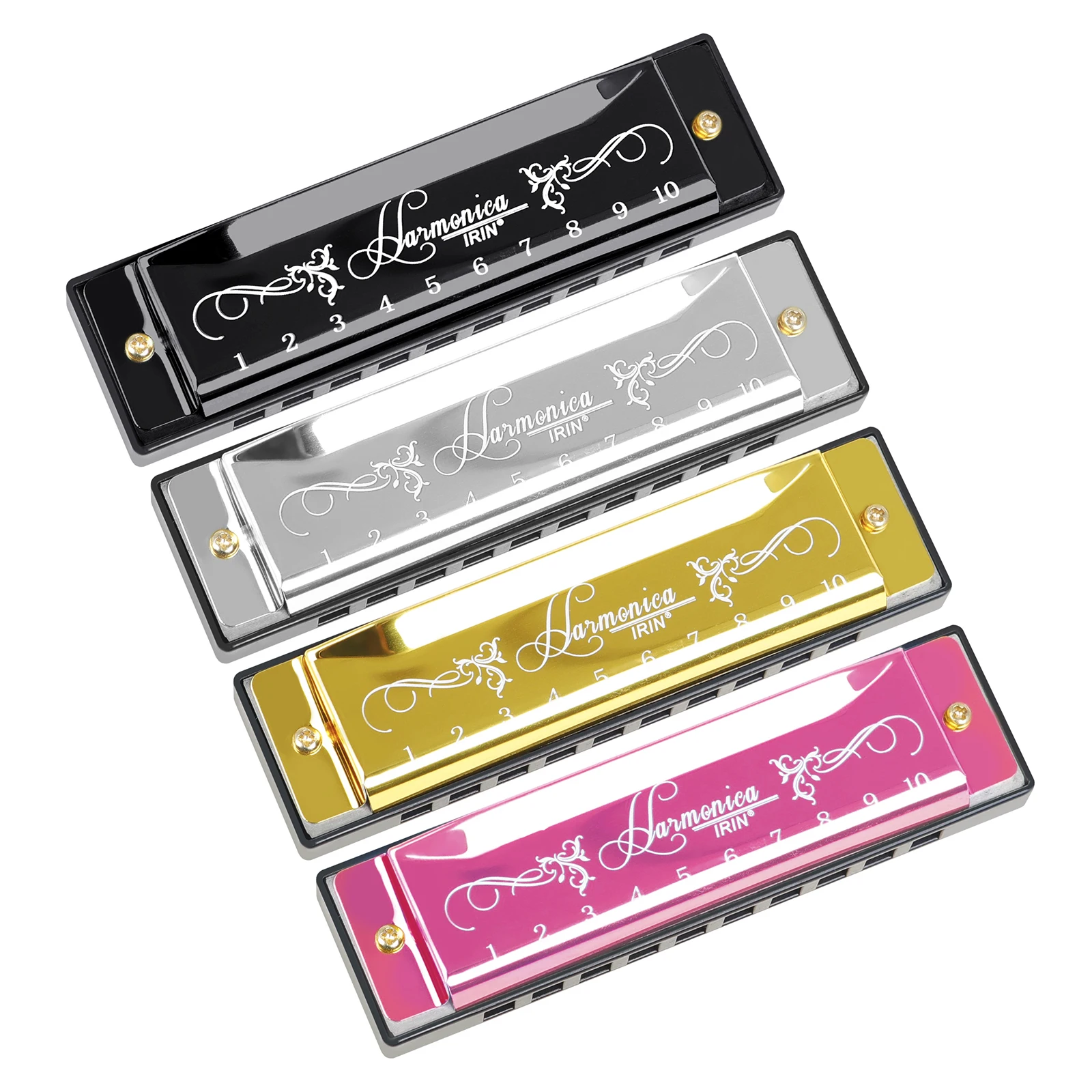 Chromatic Harmonica 10 Hole 20 Tone Harmonica Color C Tone Harmonicas with Case for Beginners Hohner