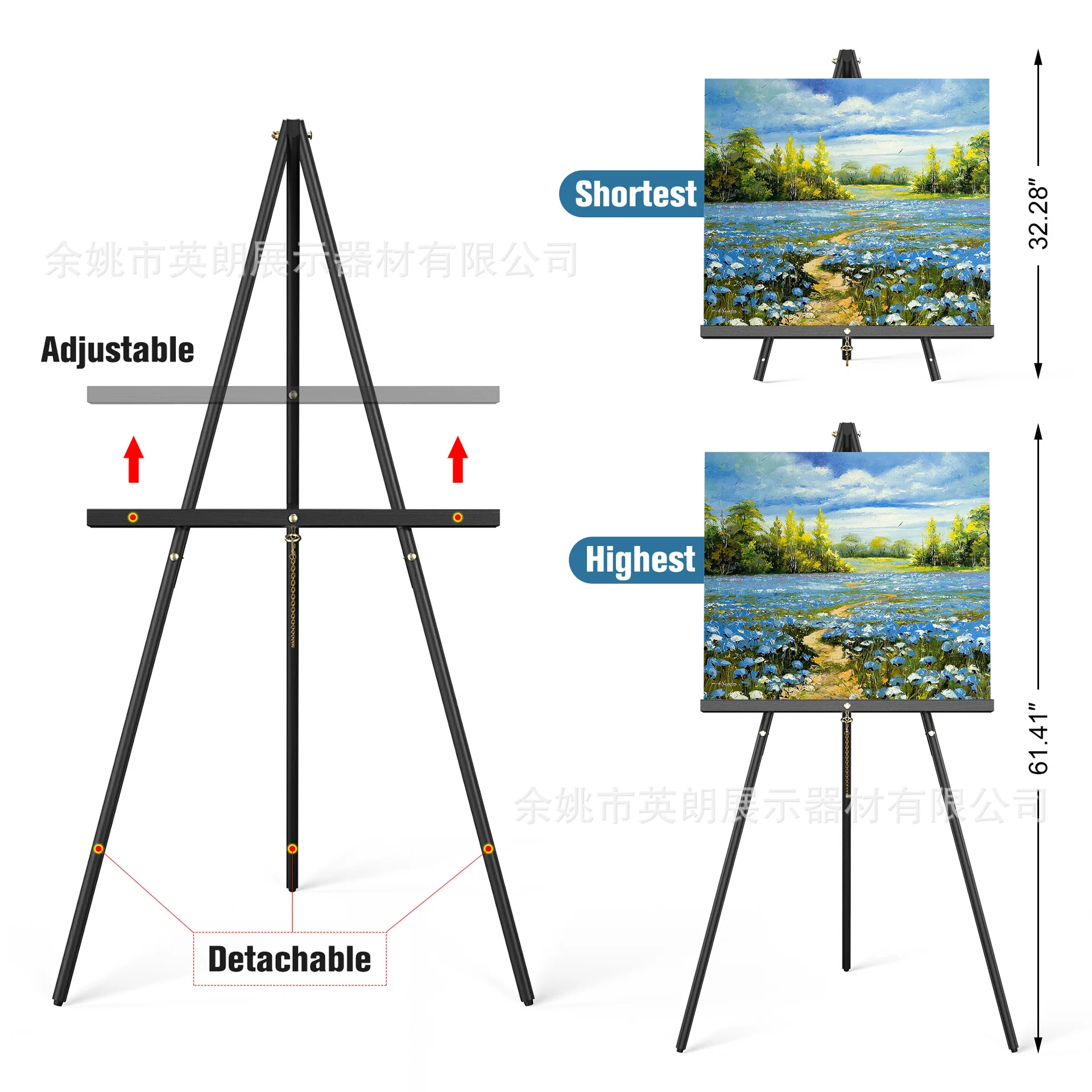 Aluminum Alloy Easel Student Children's Sketch Special Folding Telescopic Display Stand Portable Display Stand