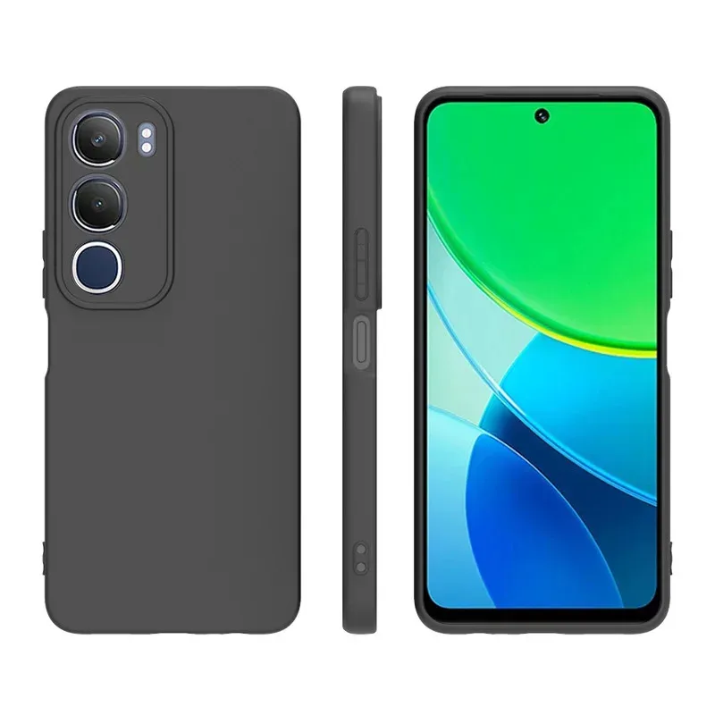 Sleek Black Matte Silicone TPU Case - Slim Protective Back Cover