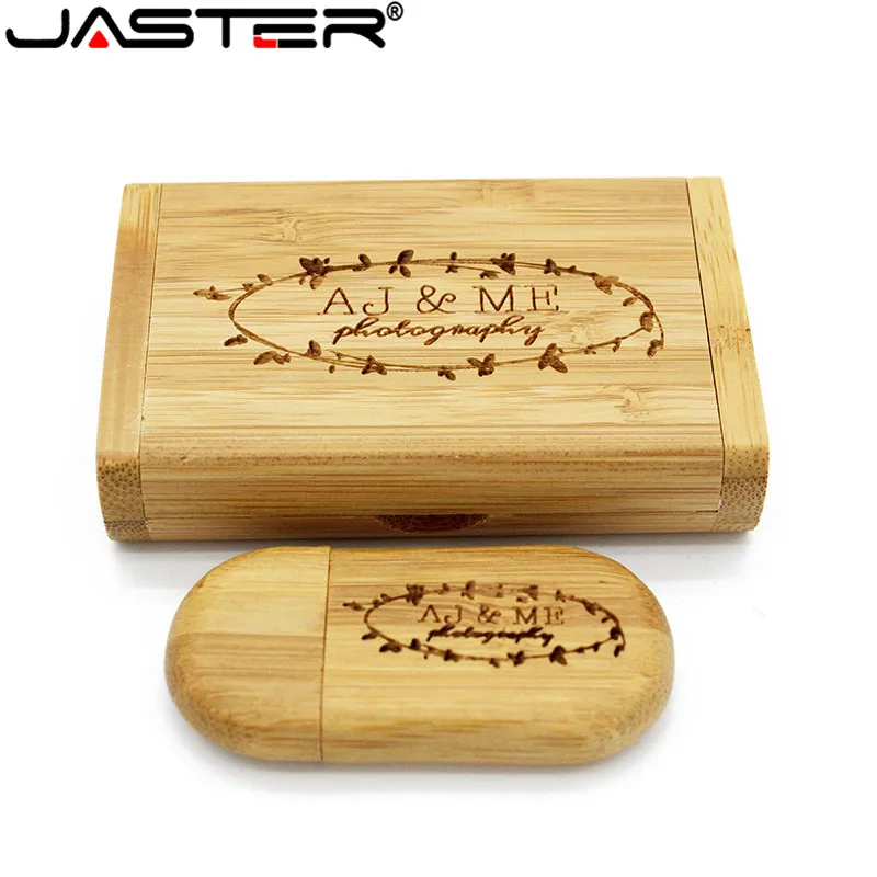 1PCS free custom logo Wooden USB Box pen drive LOGO customer Gift - Image 3
