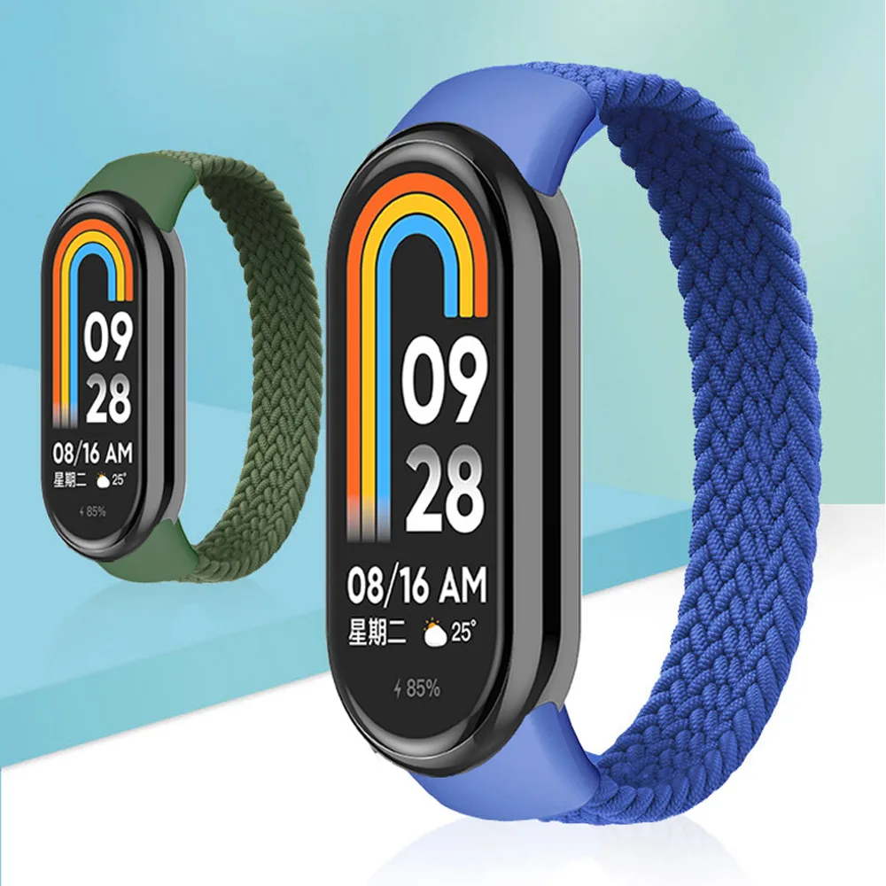 حلقة منفردة مضفرة لـ Xiaomi Mi Band 8 حزام استبدال...