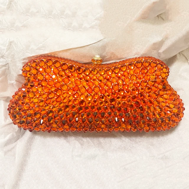 fcity.in - Parato Golden And Red Metal Clutch Party Bag Sling Bag / Fancy