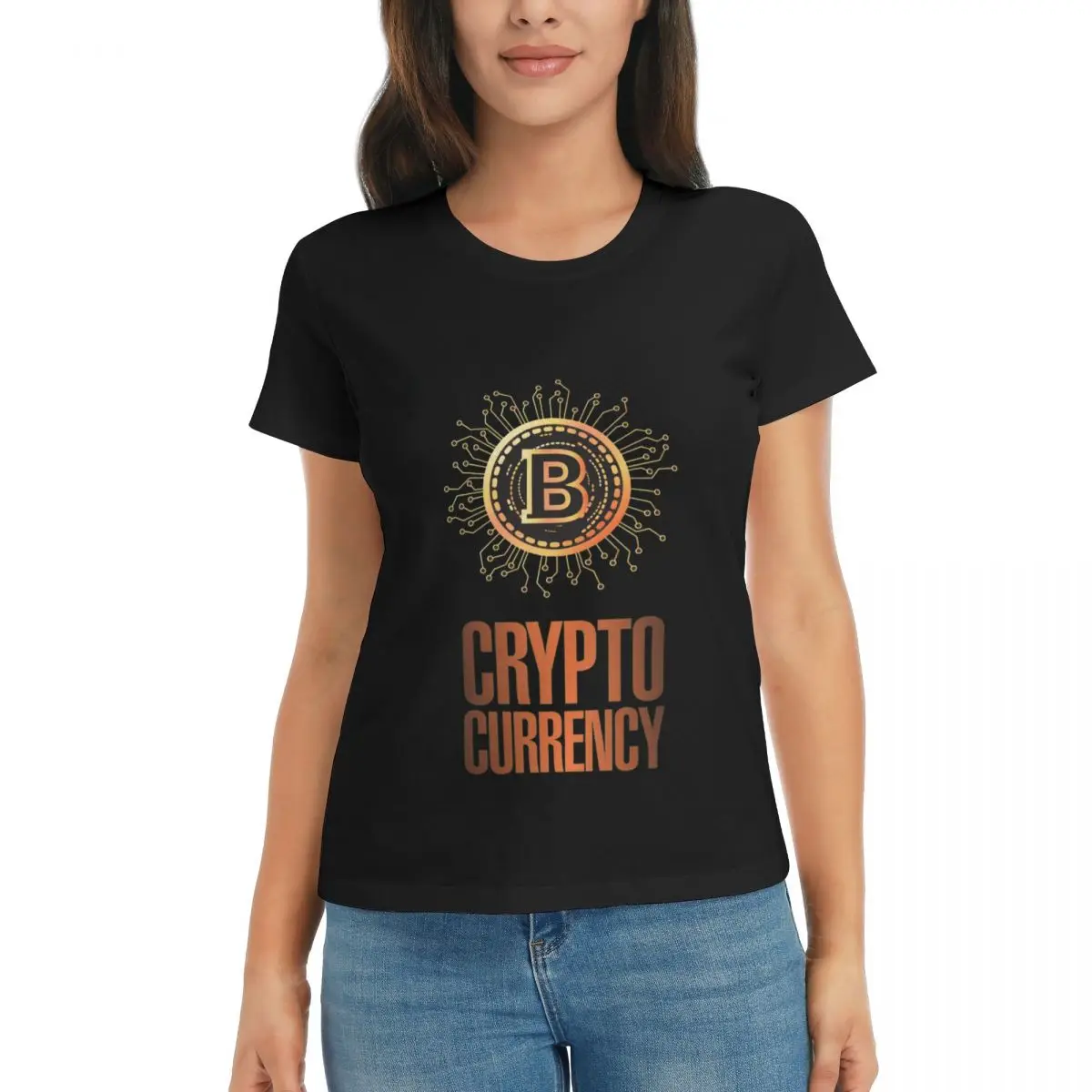 

Campaign Bitcoin Logo And Cryptocurrency Lettering Cryptocurrency R416 Top tee Black Funny High quality Travel USA Size