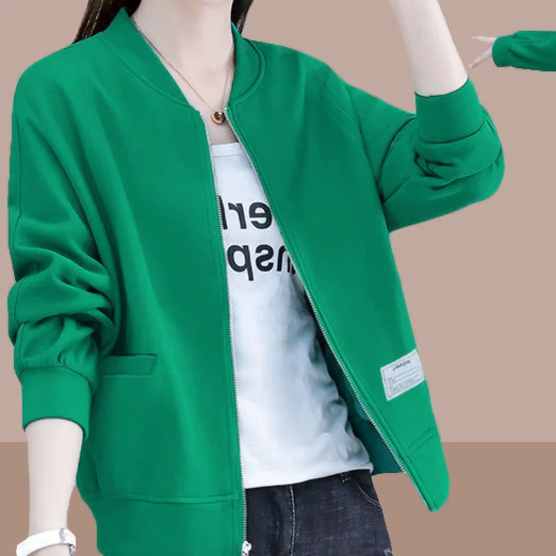 Women's Clothing 2023 Autumn and Winter Fashion New Spliced Zipper Round Neck Long Sleeve Simplicity Solid Color Sweatshirts