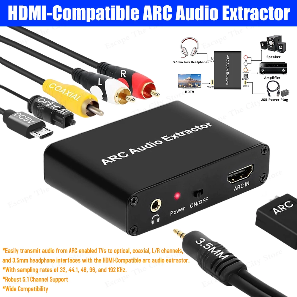 Hdmi Arc Audio Extractor Optical Audio Cable ARC Audio Extractor
