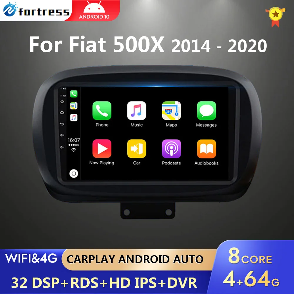 Per Fiat 500X 2014 - 2020 Autoradio Multimedia Lettore Video Navigazione Gps Auto Android No 2Din Auto Radio 2 Din Dvd