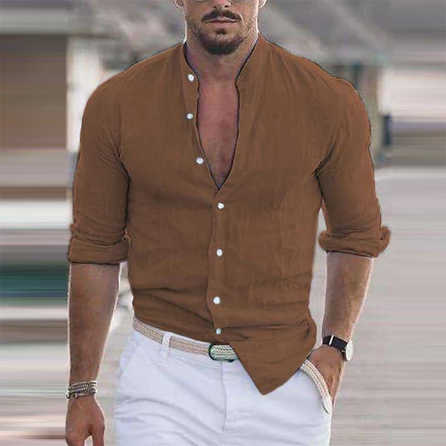 Camicie Eleganti In Cotone E Lino Da Uomo