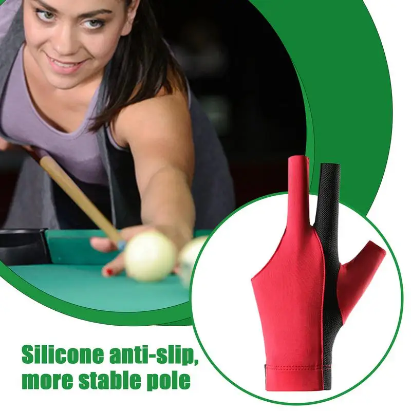 Professional Billiard Gloves 3-Finger Billiard Non-Slip Breathable Single Gloves Elastic Cue Quick Dry Professional