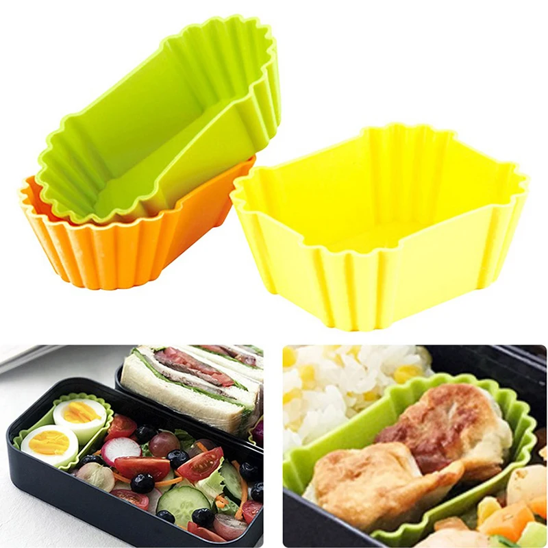 3pcs Bento Divider Cup Easy Clean Molud Cake Dessert Sushi Storage Accessories Liner Food Lunch Box