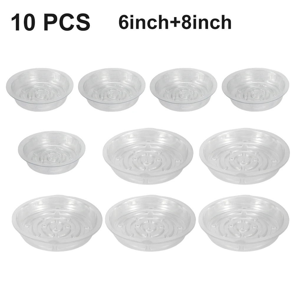 

Flower Pot Mat Tea Saucer Transparent 10 Pcs Drip Tray Garden Gardening Plant Plastic Pot Holder Base Durable Practical