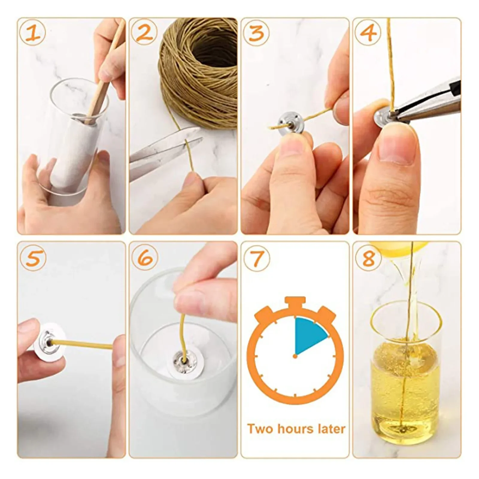 Organic Hemps Wicks 33 FT Well Coated Natural Beeswax For DIY Candle Stick Making/votives/tea Lights DIY Accessories