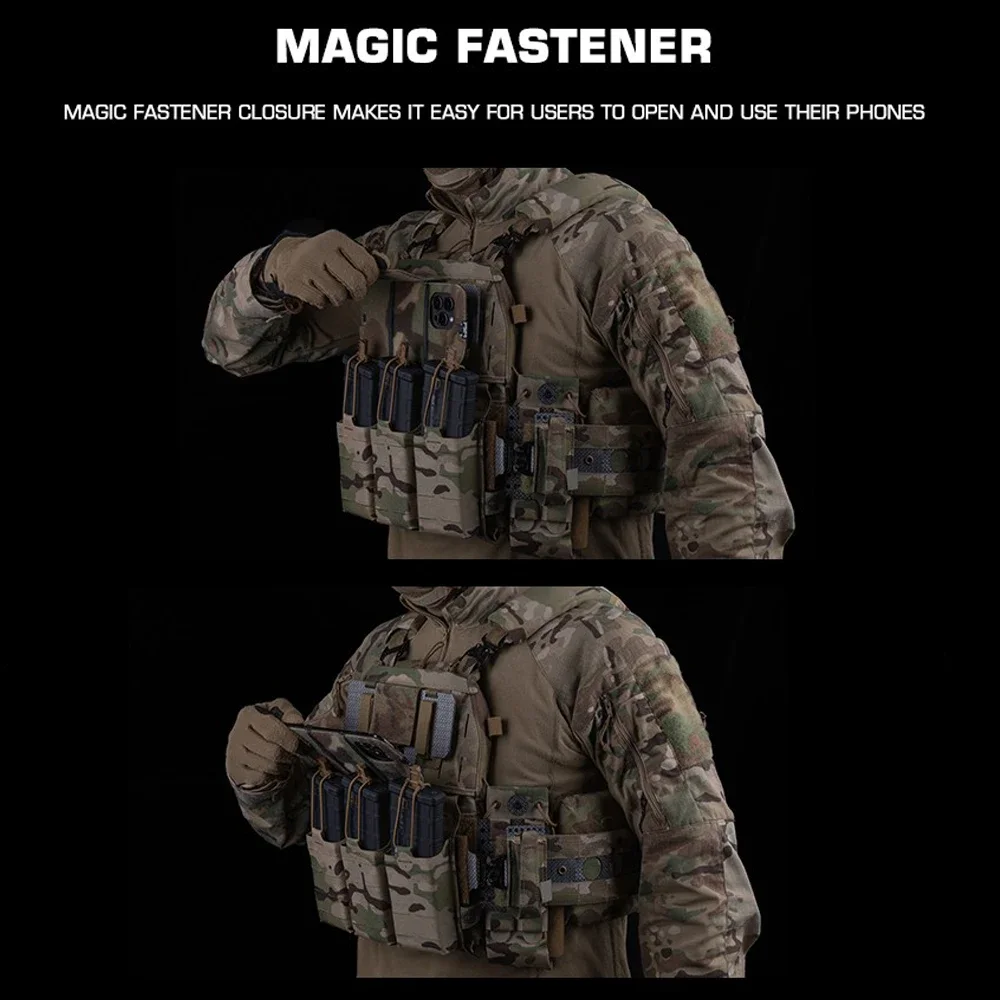 Tactical Mobile Phone Rack Militar Vest Plate Carrier Map Case Panel Airsoft Gear Outdoor Molle Folded Iphone Navigation Board 6