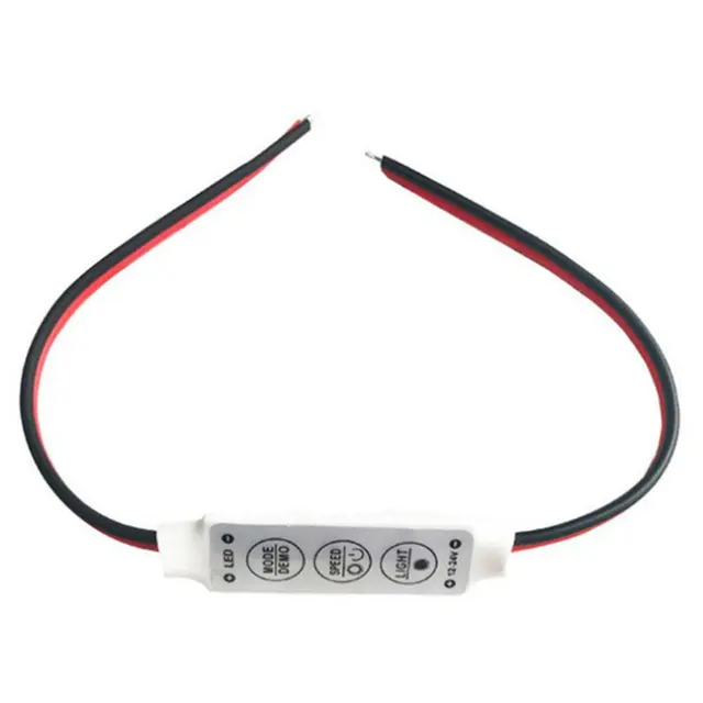  LPD - Regulador de intensidad LED, conector DC 12-24V, 6A  máximo, tira de luz de tira mini interruptor en línea, SMD 5050 3528 2835  5630 tira LED cinta LED cinta LED