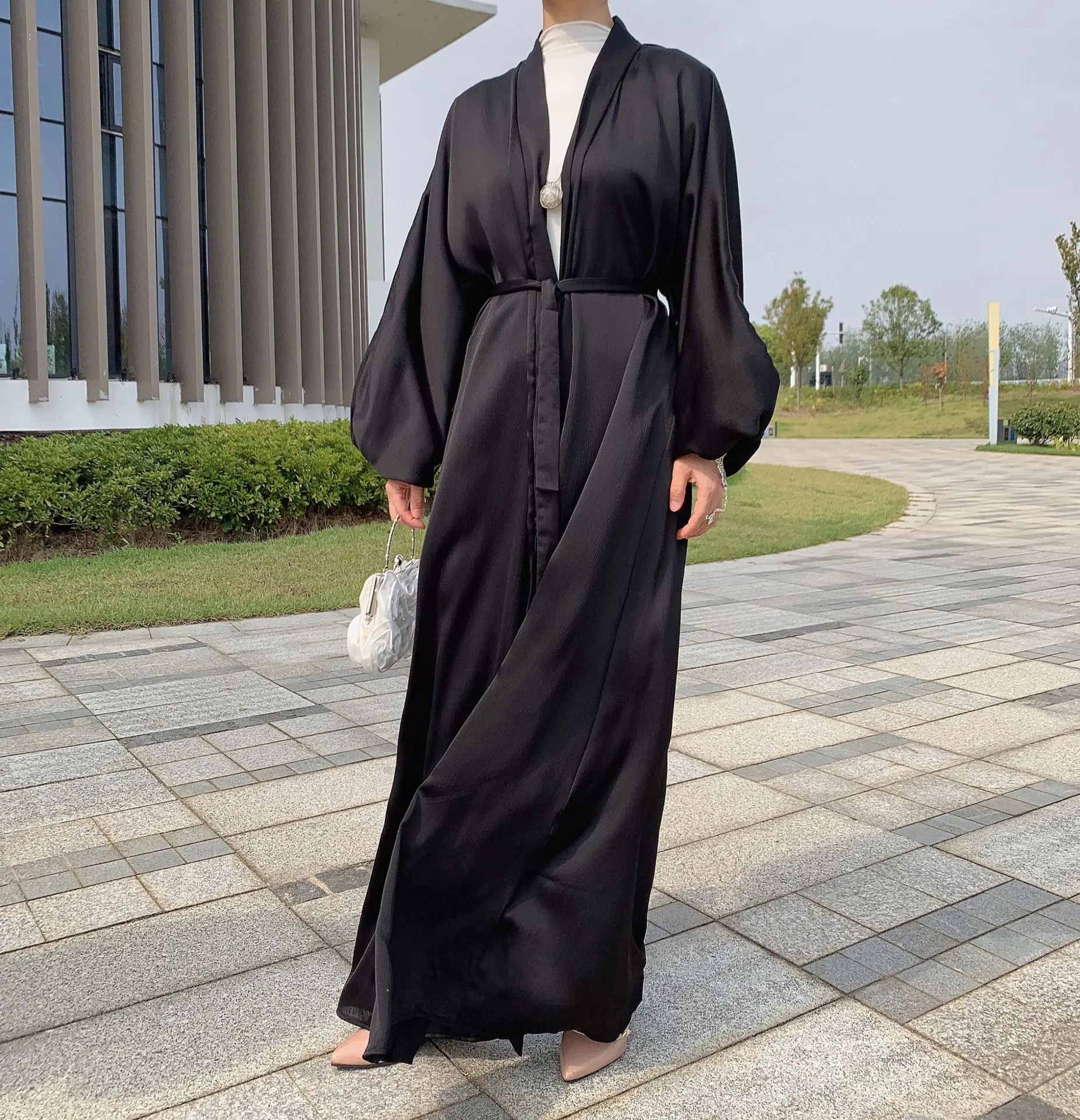 Prayer Clothes Women Satin Cardigan Robe