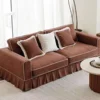Nordic Wabi Sabi style skirt edge linen fabric three seater sofa, removable and washable living room furniture 5 Nordic Wabi Sabi style skirt edge linen fabric three seater sofa, removable and washable living room furniture 5