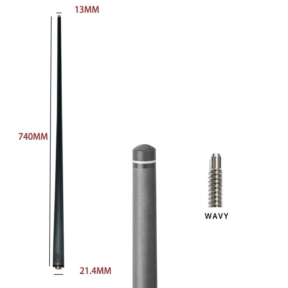 BIZU 13 ミリメートルカーボンプールビリヤードキューシャフトブラック