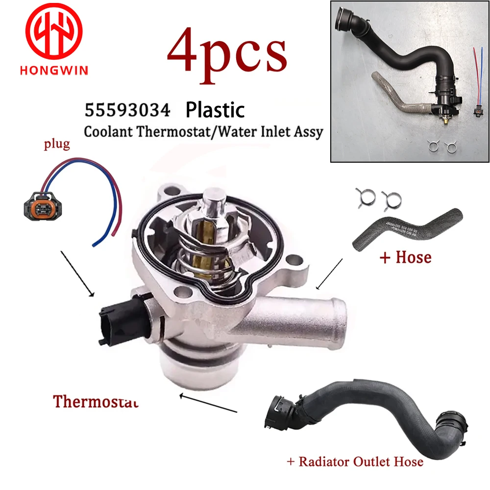 Engine Coolant Thermostat Aluminum 55593034 55579010 For Chevrolet Chevy Cruze Limited Sonic Trax Buick Encore 1.4L 2011 -