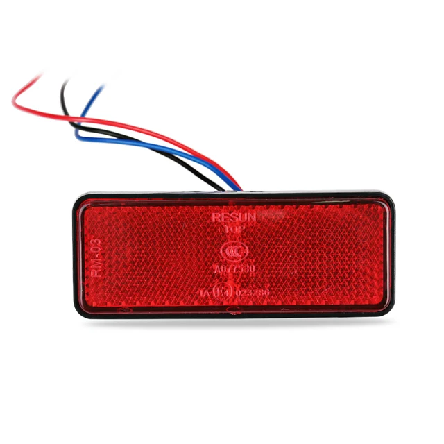 12V Rear Tail Brake Stop Reflector Warning Side Marker Light Rectangle