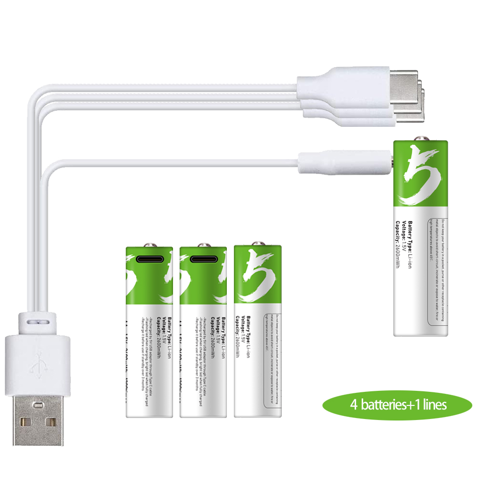 rechargeable battery aa 1.5v lithium battery rechargeable battery support direct charging of TYPE-C pilas recargables aa