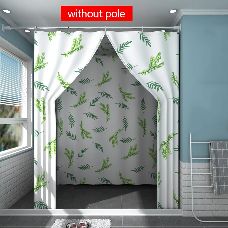 Aqumotic Full Cover Shower Curtain with Top Rectangular Bath Cover Bathing Outdoors Fully Enclosed Warm Bathroom Tent No Pole