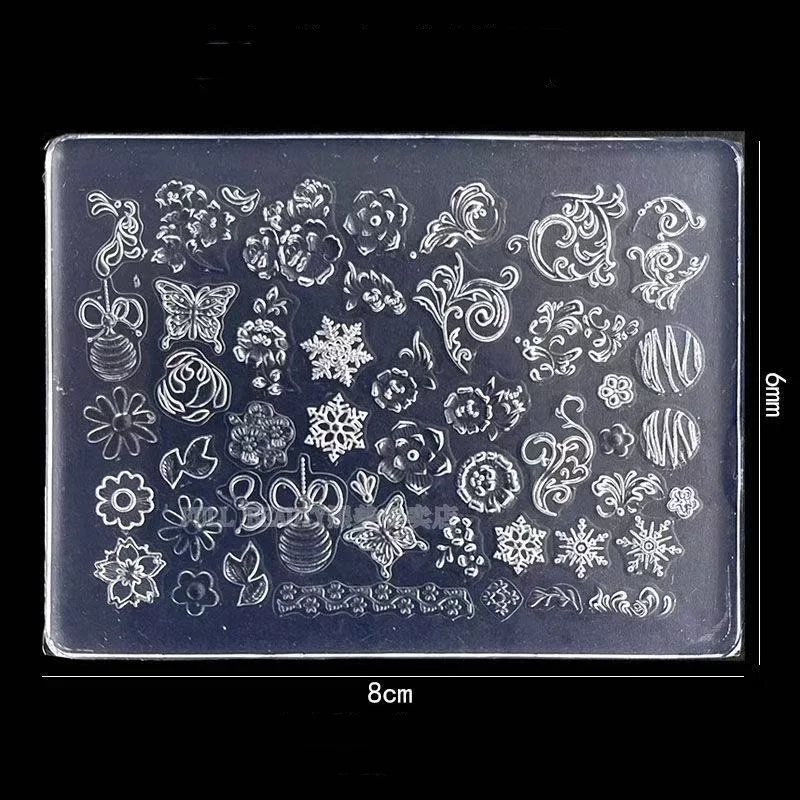 1PC 겨울 스웨터 3D 실리콘 네일 몰드 나비 꽃 레이스 몰드 스탬핑 플레이트 네일 스텐실 DIY UV 젤 네일 조각 몰드