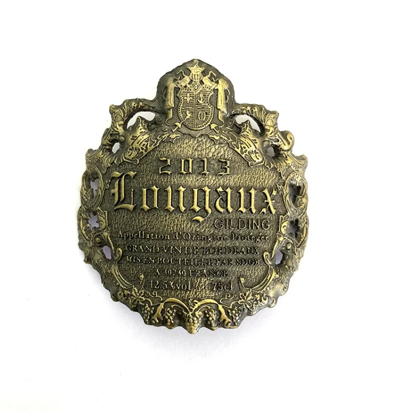 

custom,new product at a good price die cast metal logo for Whisky bottle label