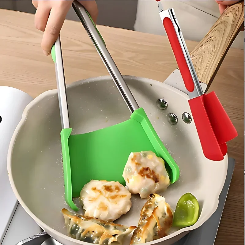 9inch Stainless Steel Food Clip BBQ Grill Steak Food Clip Silicone Non-slip Handle Bread Tong Party Kitchen Accessories