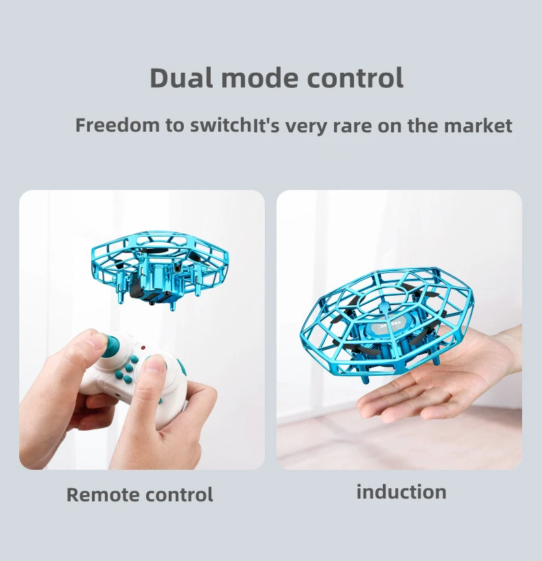 Smart Gesture Sensing Helicopter RC UFO Infrared Induction Uav Drop Resistant Hover Flying Saucer Quadcopter Toy For Children zl100 rc wooden quadcopter