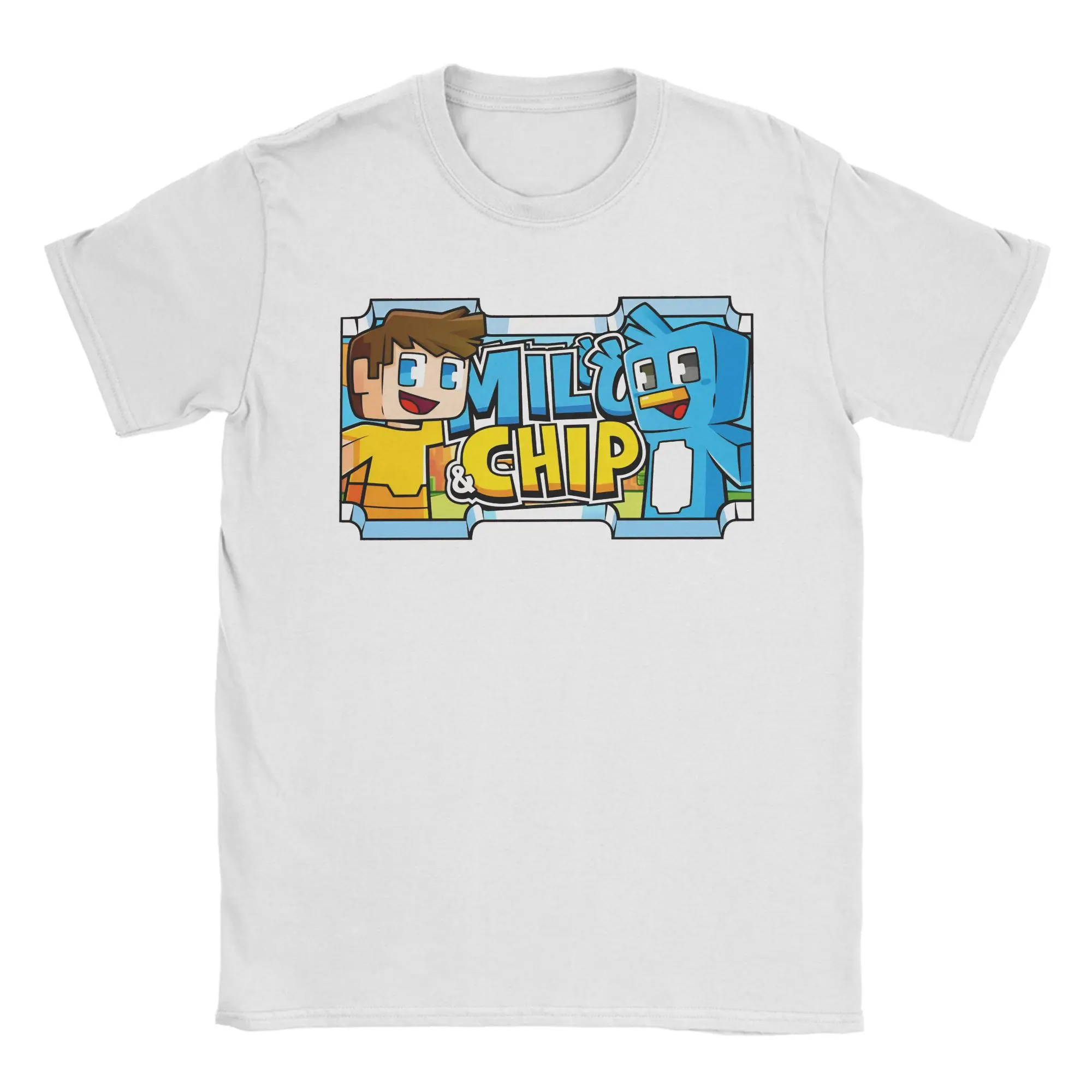 Milo und Chip bedrucktes T-Shirt für Männer und Frauen, 100 % Baumwolle, T-Shirt-Kleidung