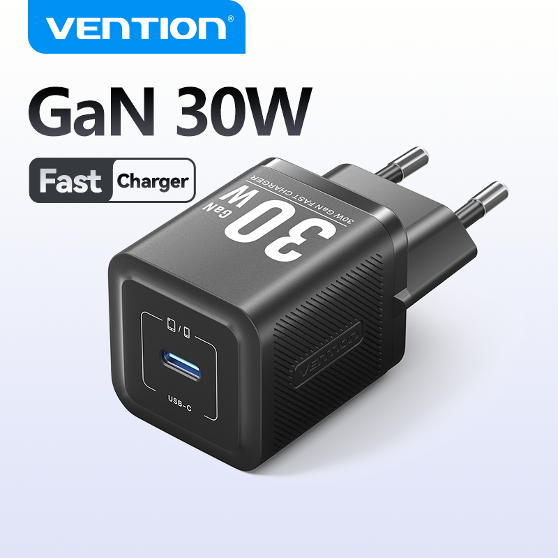 Vention 30W GaN Charger USB Type C Fast PD Charging for iPhone 16 15 14 Pro Max Xiaomi Huawei Samsung Mobile Phone USB Charger