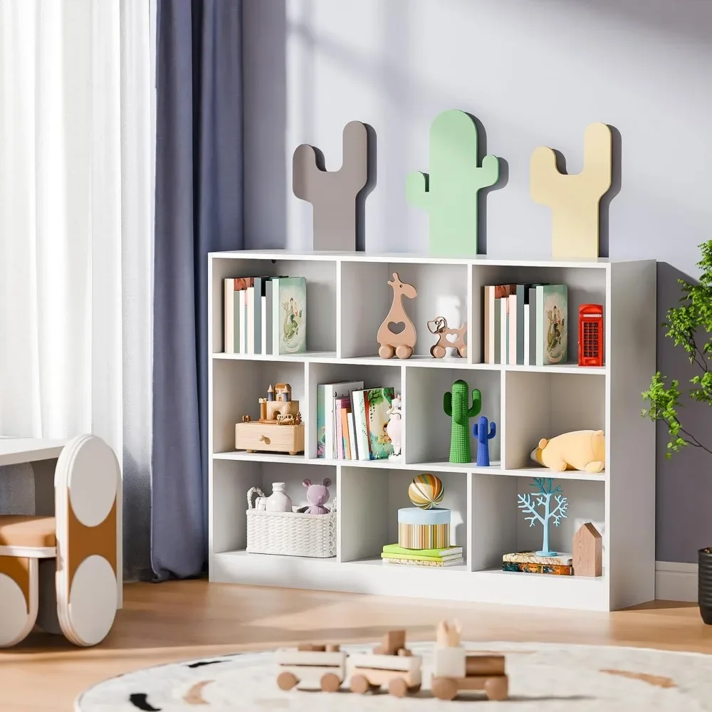 Open Shelf Bookcase, 10 Cube Storage Organizer with Anti-Tilt Device, Freestanding Horizonta Bookshelf Cube Shelf for Bedroom 3