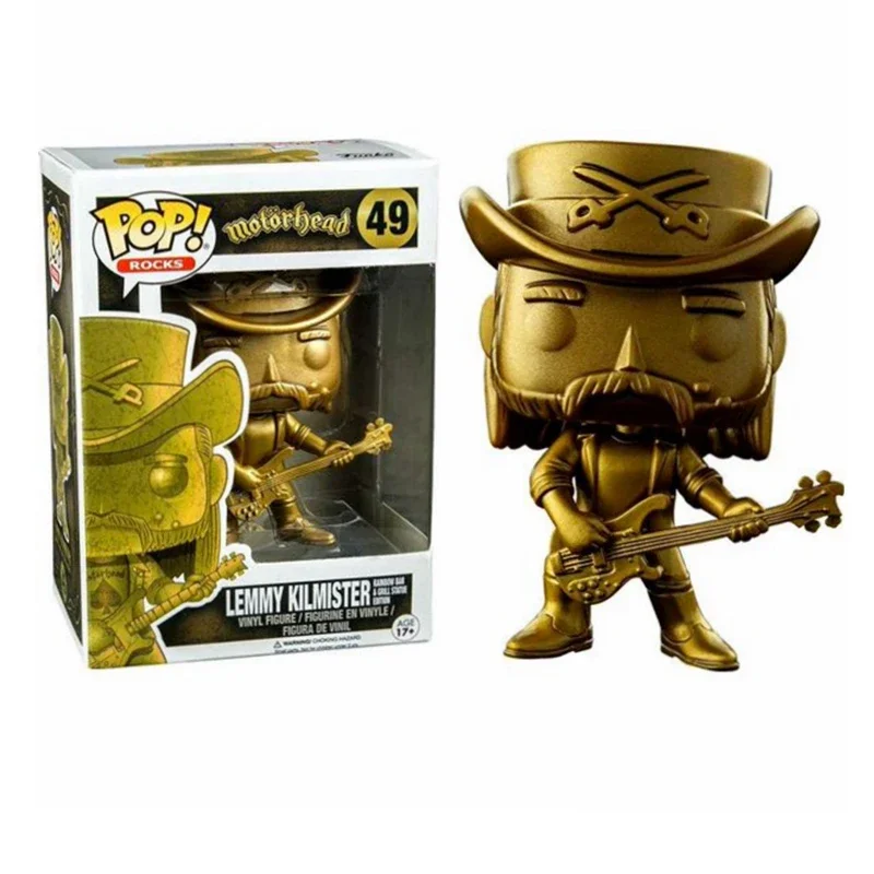 thumbnail image 4 of FUNKO POP Rock Motorhead Gold Lemmy Kilmister 49# Figuras de vinilo de PVC Colección exclusiva de HOT TOPIC Modelo de juguetes para niños, 4 of 5