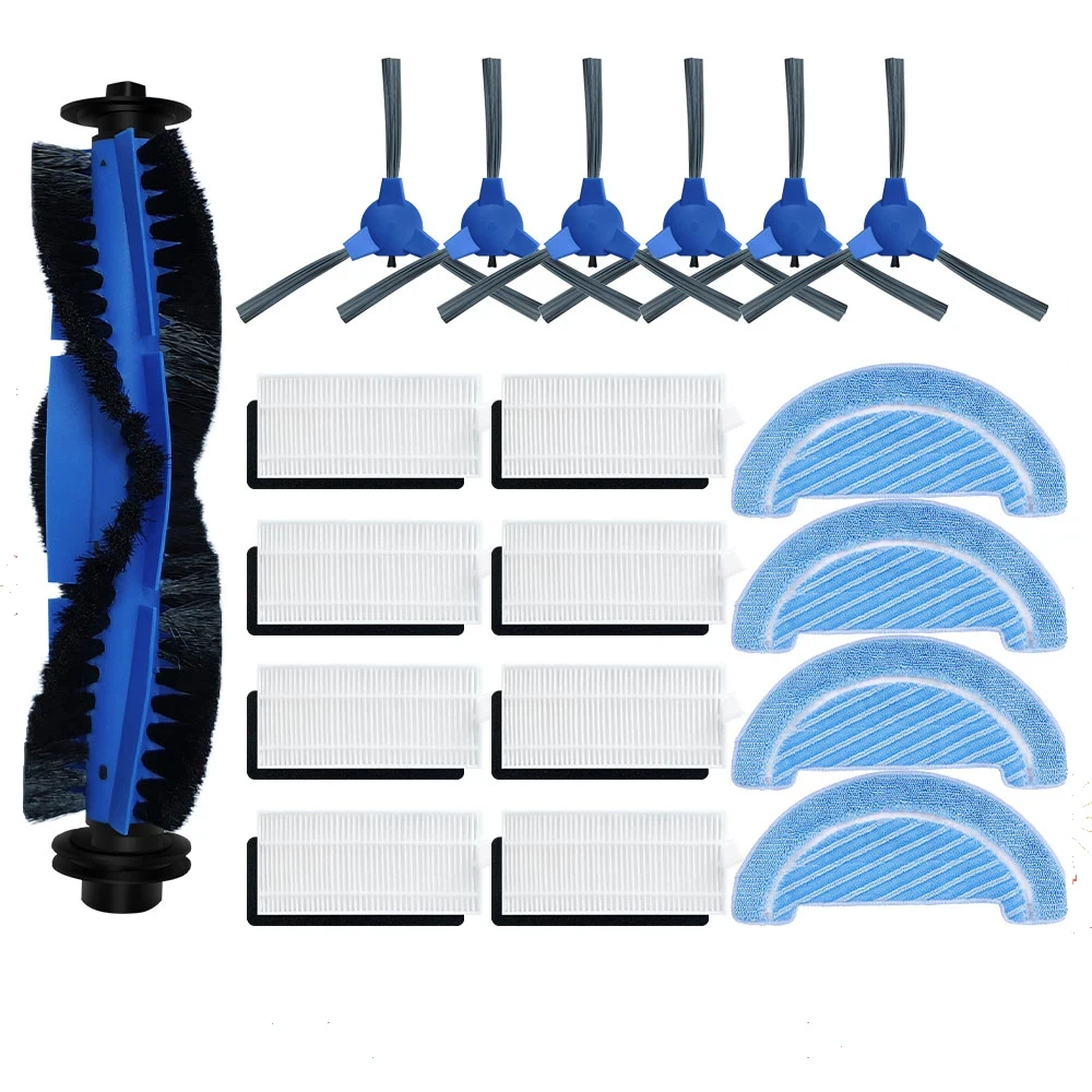 Robot Vacuum Spare Parts - Roller Brush, Side Brush, HEPA Filter, Mop Rag